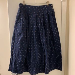 Vintage navy corduroy fall midi skirt.